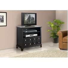 Pilaster Designs - 30" Wood Storage TV Stand with Doors and Shelves - Black F... 791932035436  123253076015